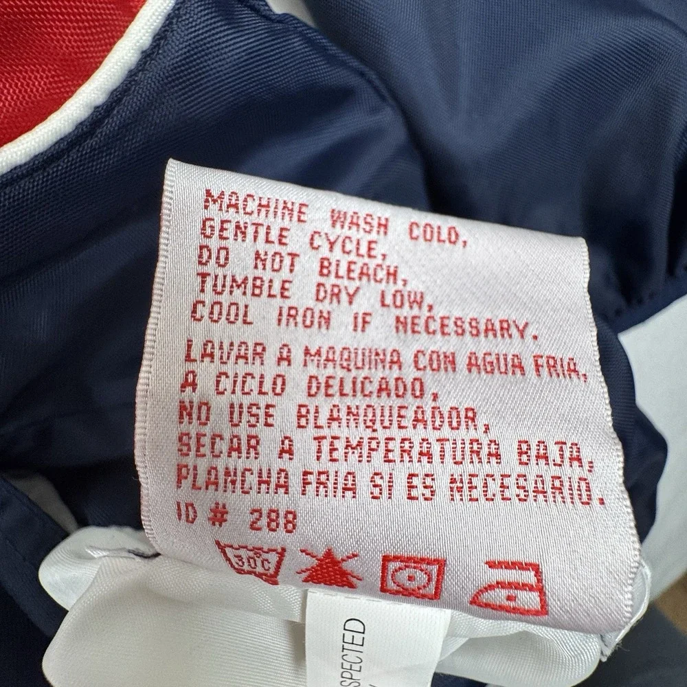 Boston Red Sox‎ Reversible Dugout Jacket M MLB Nylon Fleece Full Zip Navy Red